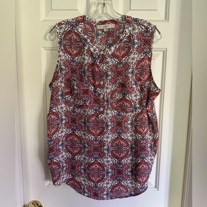 Cute print sleeveless blouse
